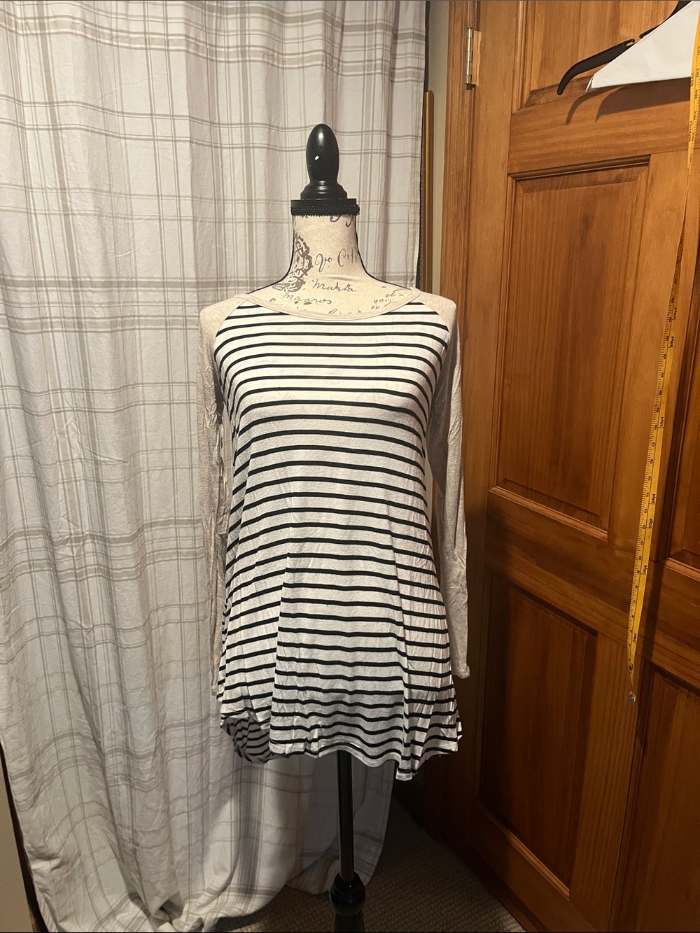 Reborn J Black & White Striped Long-Sleeve Tunic